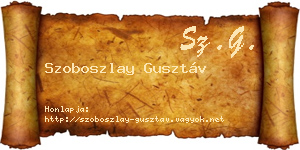 Szoboszlay Gusztáv névjegykártya