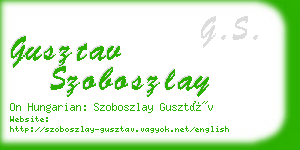 gusztav szoboszlay business card